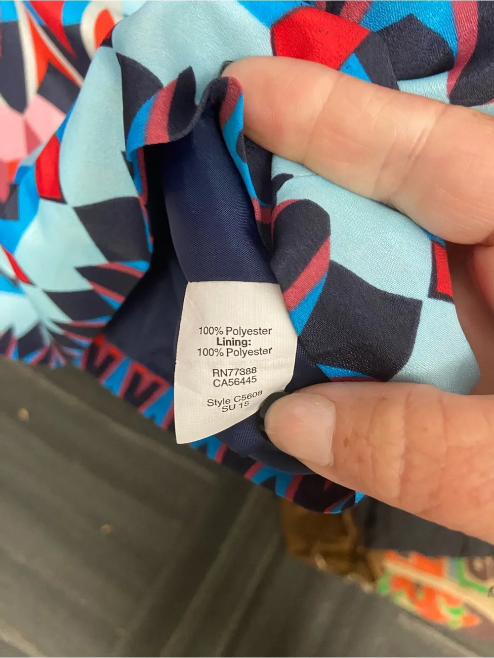 J. Crew Navy Geometric Shift Dress with Coral and Aqua Accents